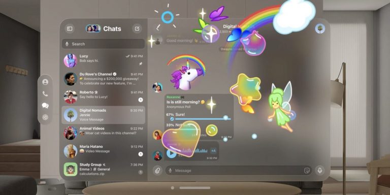 Telegram taquine l’application visionOS avec des vidéos immersives et des autocollants AR