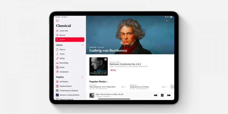 Apple Music Classical est désormais disponible sur iPad