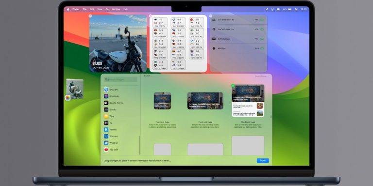 Widgets iPhone sur Mac et widgets Mac sur le bureau