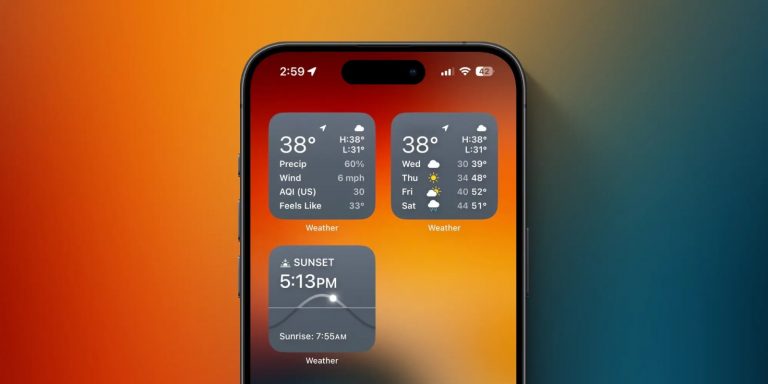 Voici les nouveaux widgets Météo pour iPhone avec iOS 17.2