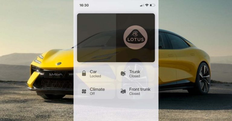 Lotus confirme que la clé de voiture est contrôlée depuis un iPhone ou une Apple Watch