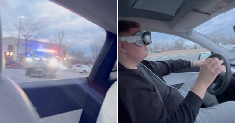 Le conducteur de Tesla portant Vision Pro n’a malheureusement pas été arrêté