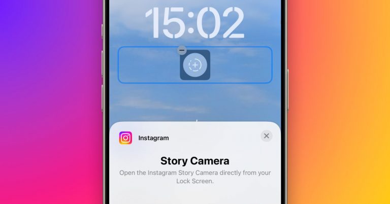 Le widget Instagram ouvre la Story Camera depuis l’écran de verrouillage