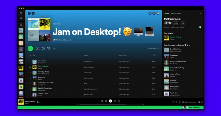 Spotify propose des soirées d’écoute en temps réel « Jam » sur son application de bureau