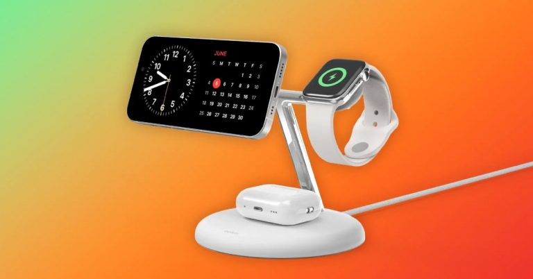 Support magnétique Belkin 3-en-1 Qi2 avec chargement rapide pour iPhone et Apple Watch 15 W maintenant disponible