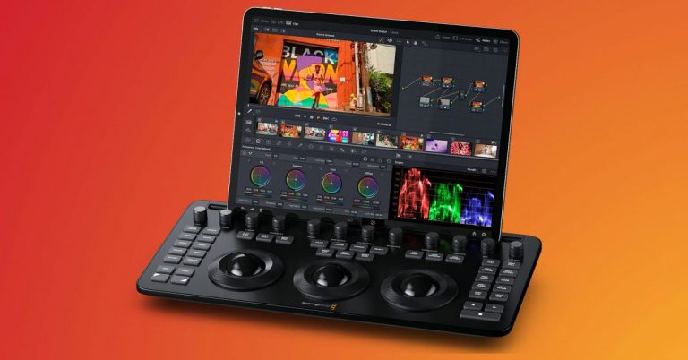 Panneau BlackMagic DaVinci Resolve Micro Color, avec emplacement pour iPad Pro