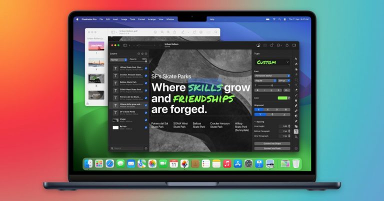 Pixelmator Pro ajoute l’édition de texte PDF et de nouveaux modèles de bento
