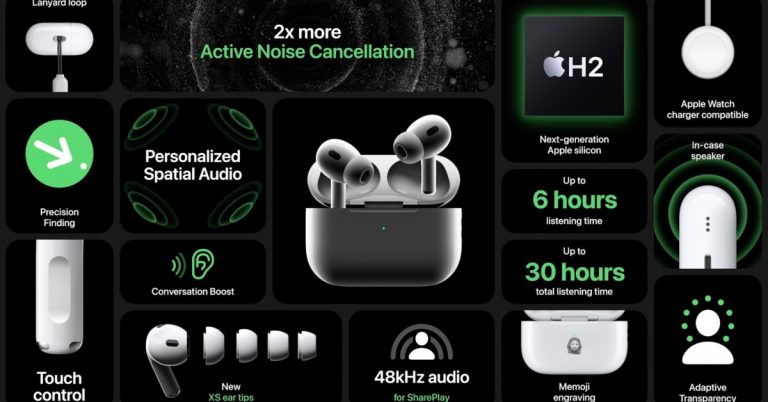 Les AirPods Pro 2 débarquent à 150 $, l’Apple Watch SE 2 à partir de 189 $, les bracelets officiels, plus