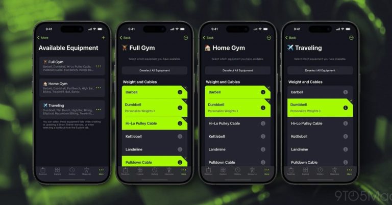 SmartGym obtient des listes multi-équipements, des poids personnalisés, des exercices alternatifs et bien plus encore