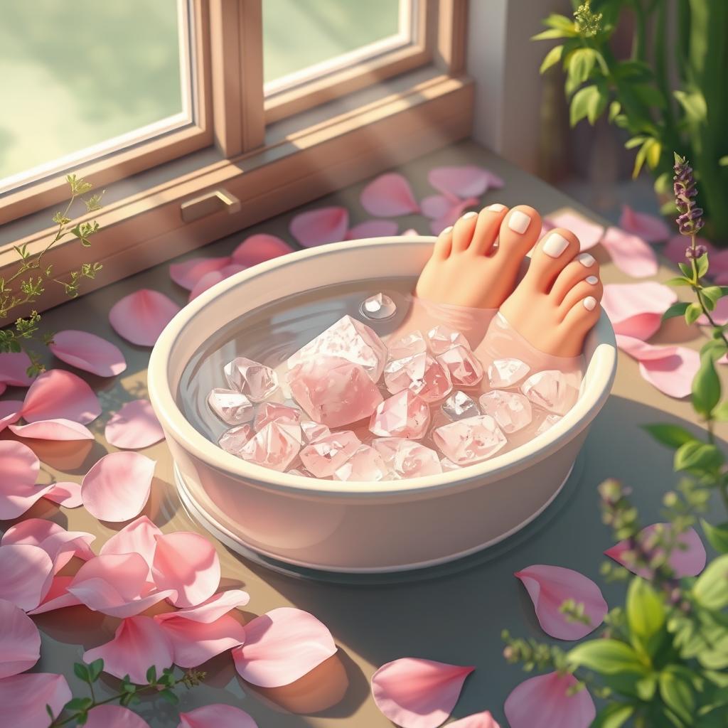 bain réénergisant avec quartz rose