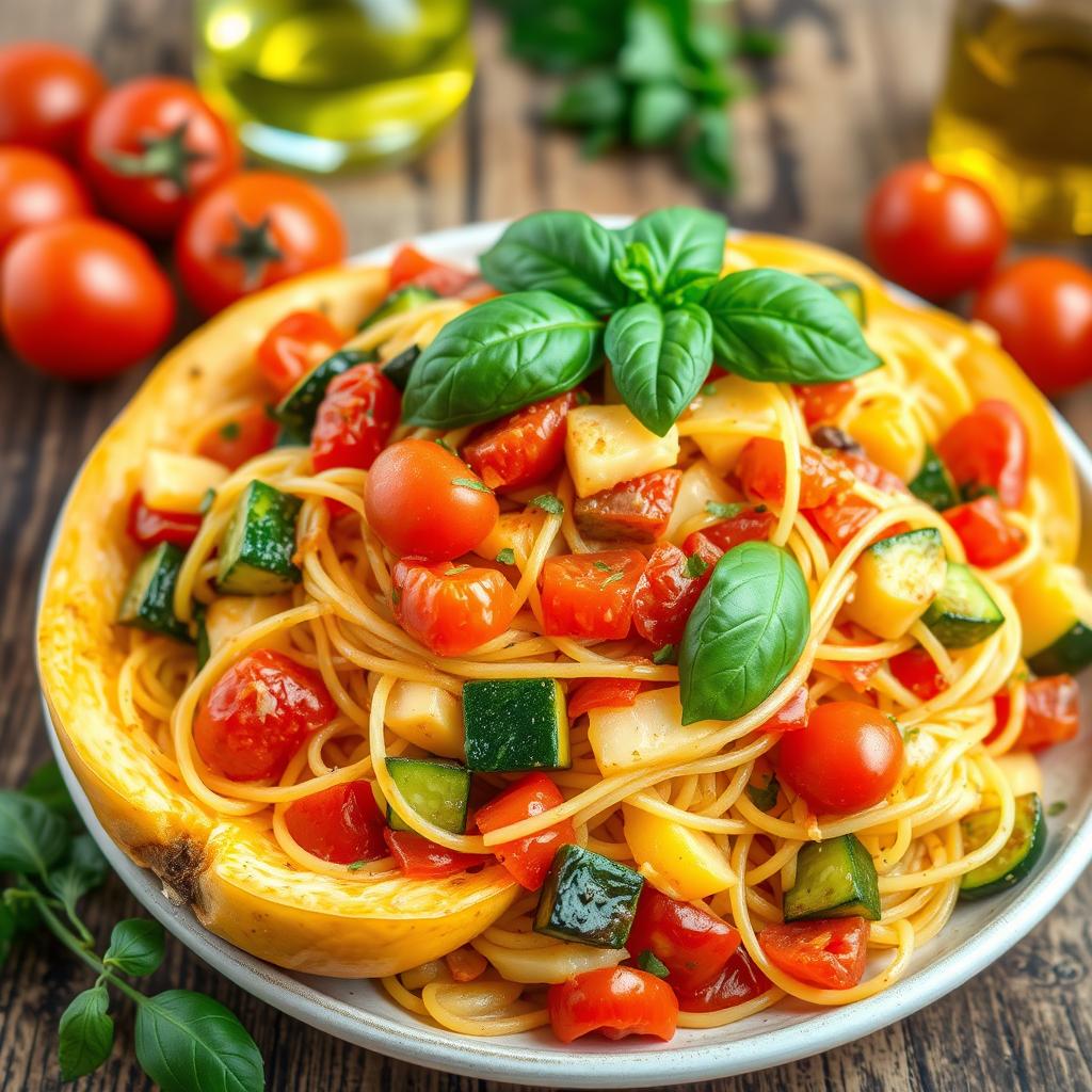 courge spaghetti aux légumes