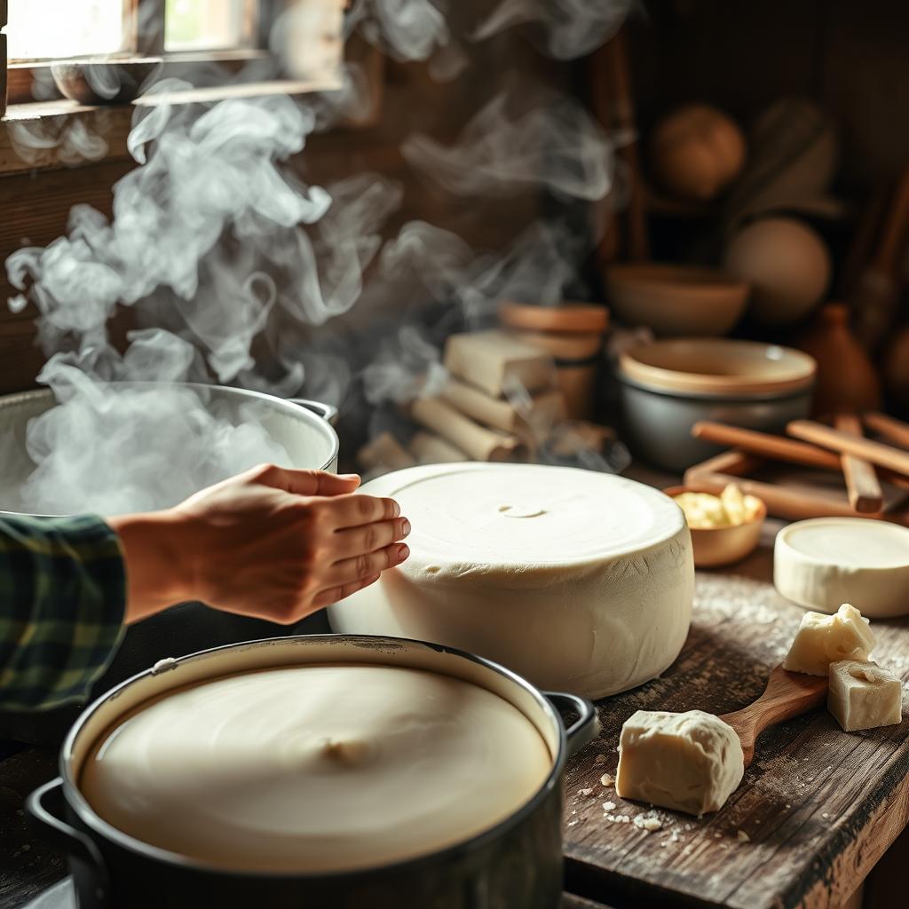 fabrication du fromage Scamorza