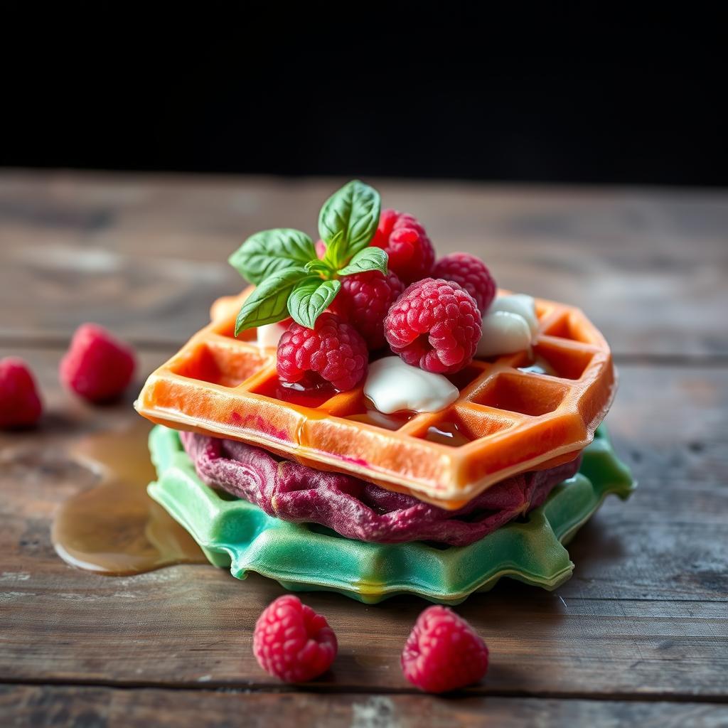 gaufre framboise basilic