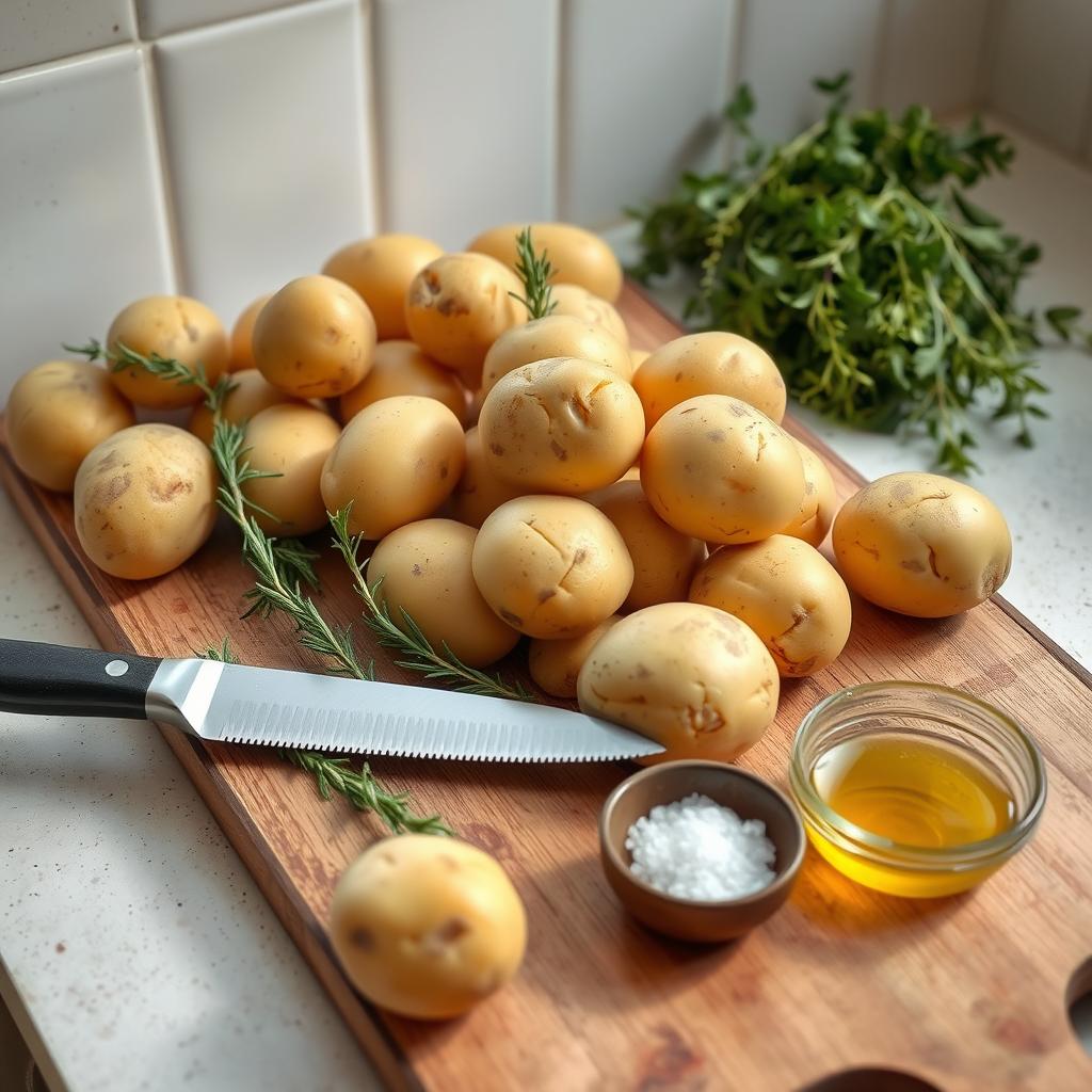 préparation des pommes de terre rôties