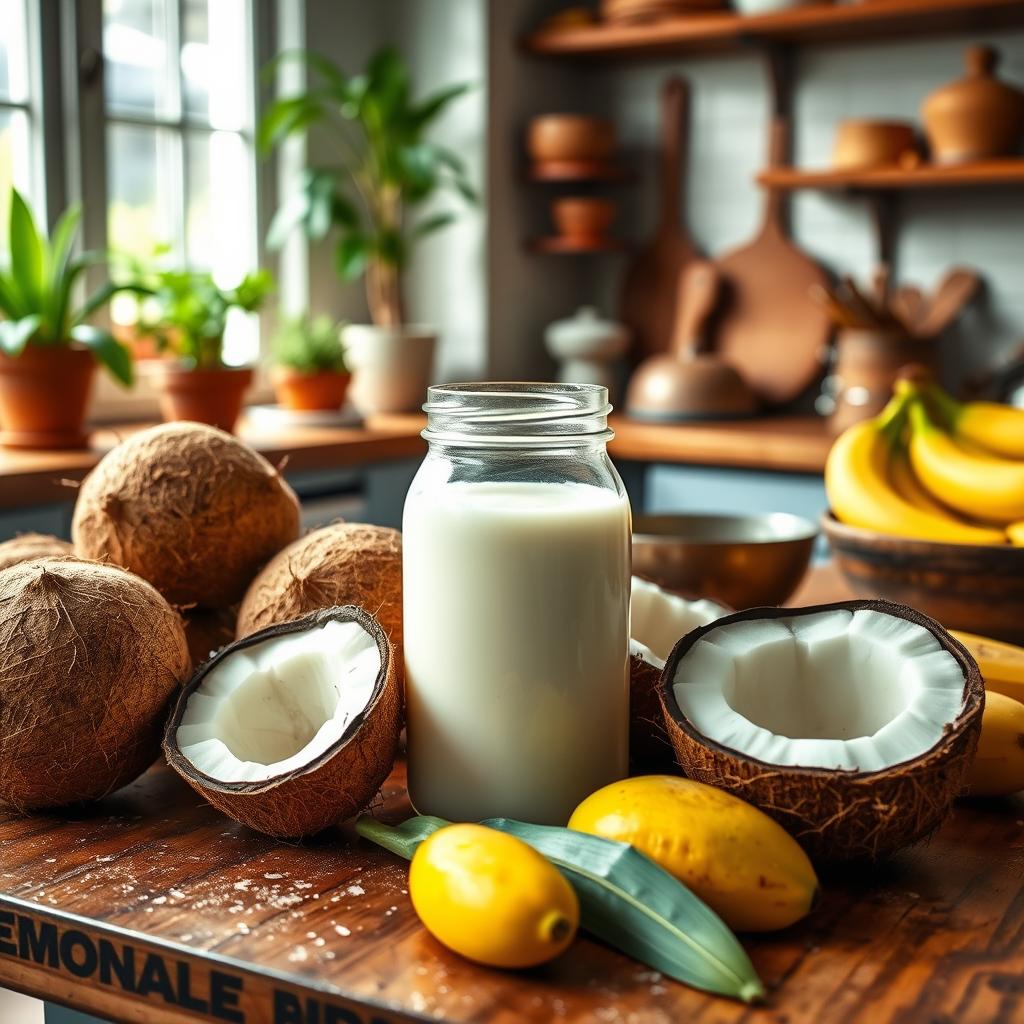 Lait de coco en cuisine