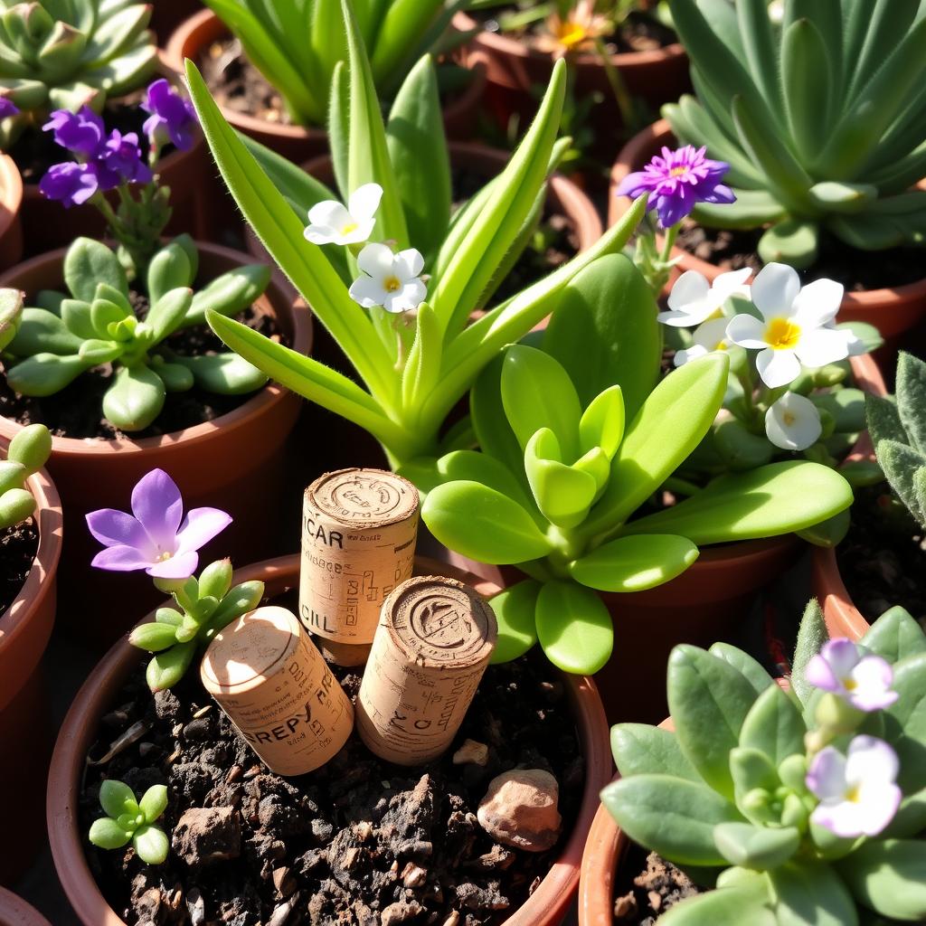 aération des plantes avec bouchons en liège