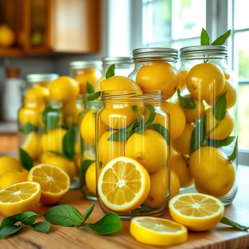 bocaux en verre pour conserver les citrons