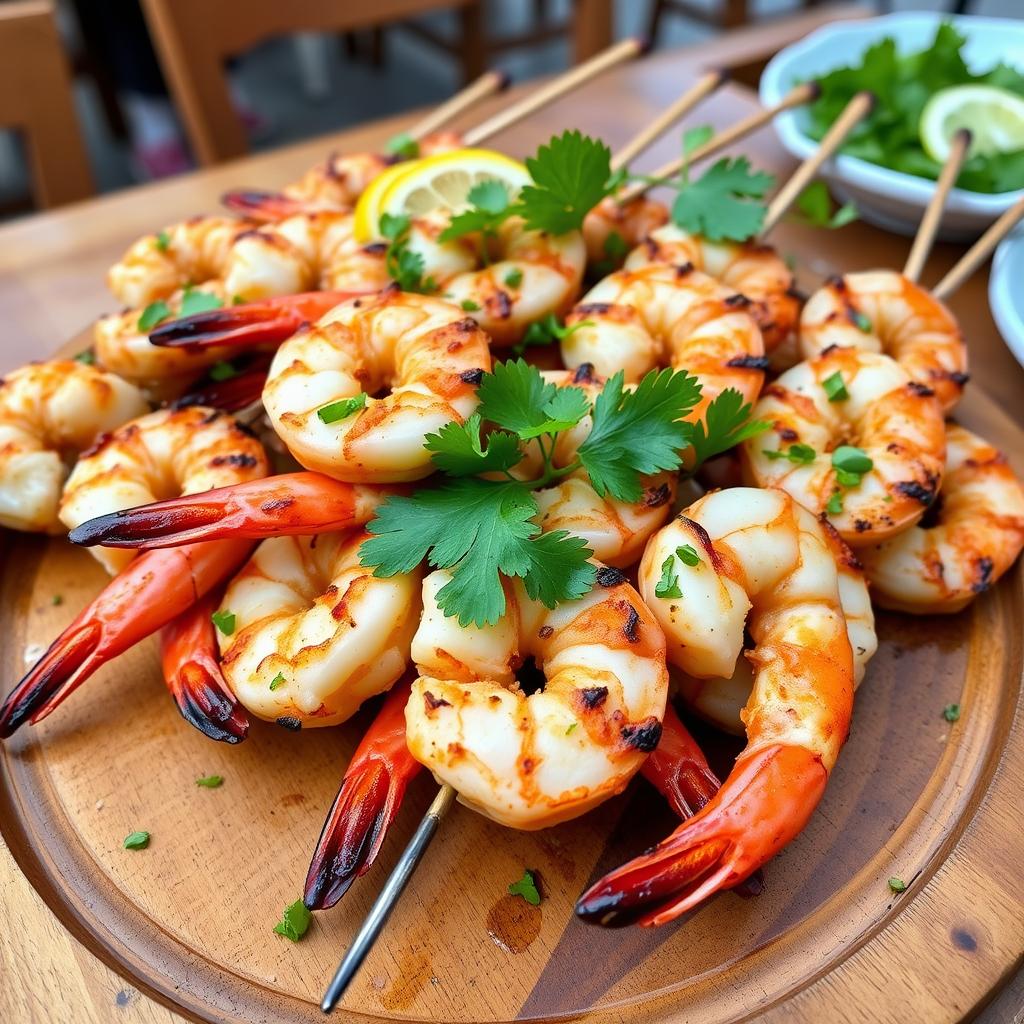 brochettes de gambas