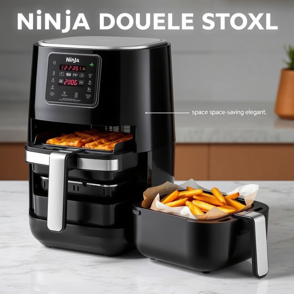 design compact de l'Airfryer Ninja Double Stack XL