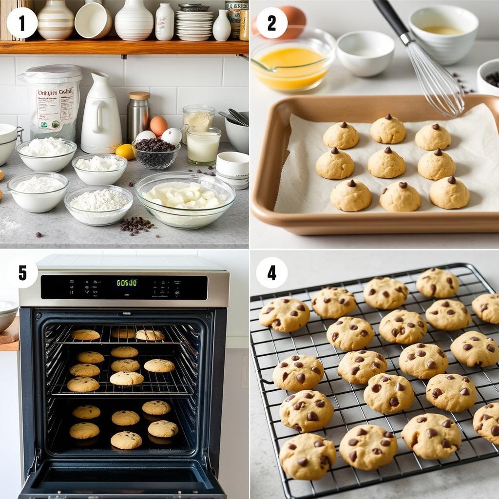 étapes de préparation des cookies