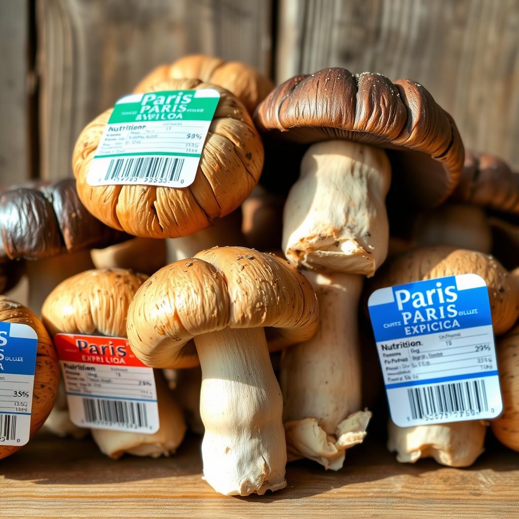 étiquettes des champignons de Paris