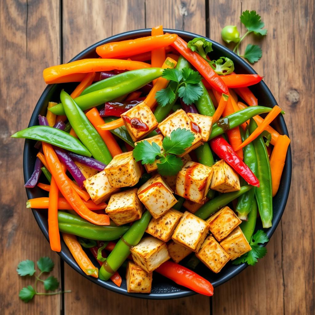 légumes et tofu