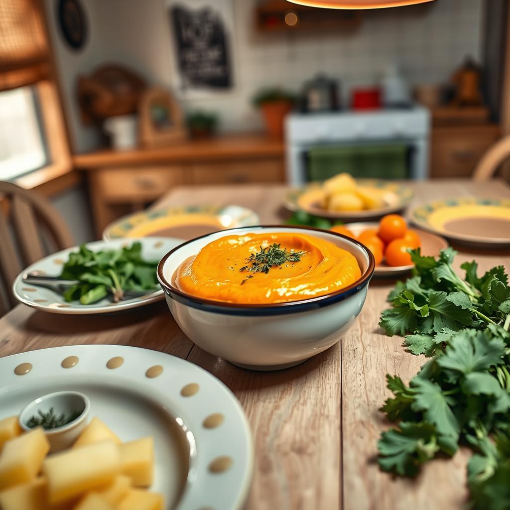 purée de patate douce repas familial