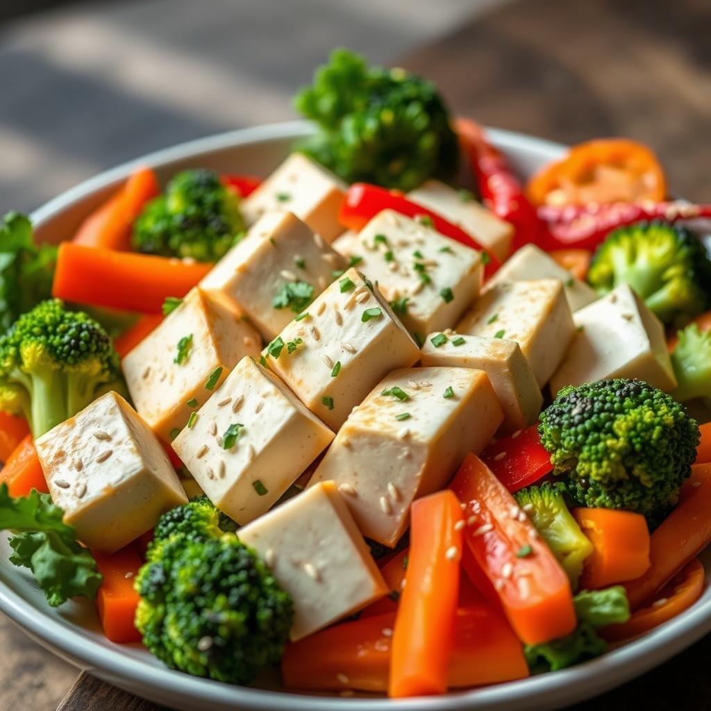 tofu végétalien et protéines végétales