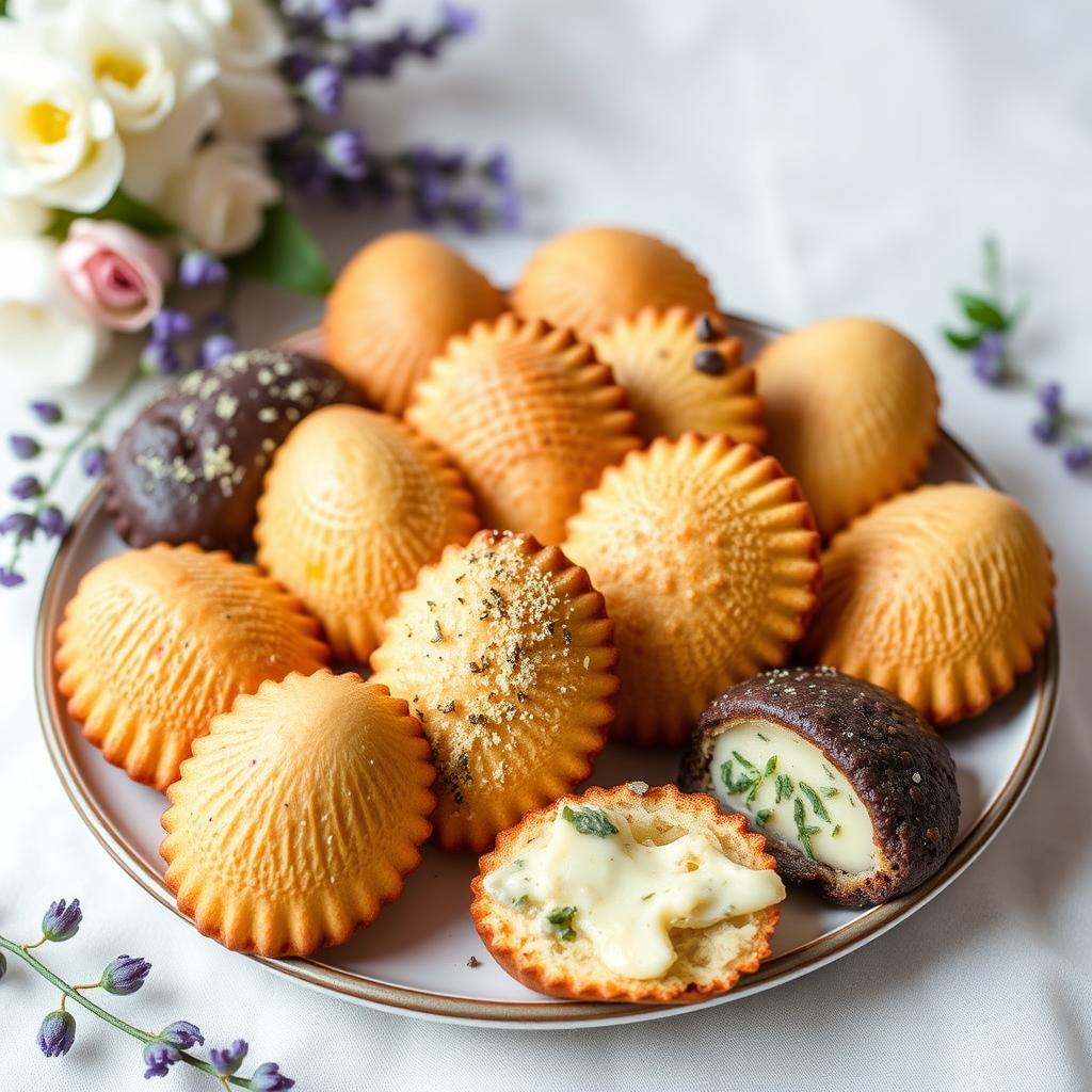 variétés de madeleines sucrées et salées