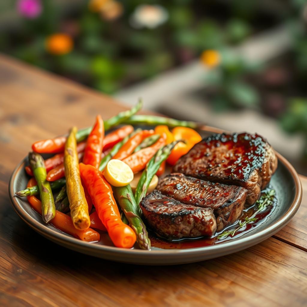 Accompagnements filet mignon avec légumes de saison