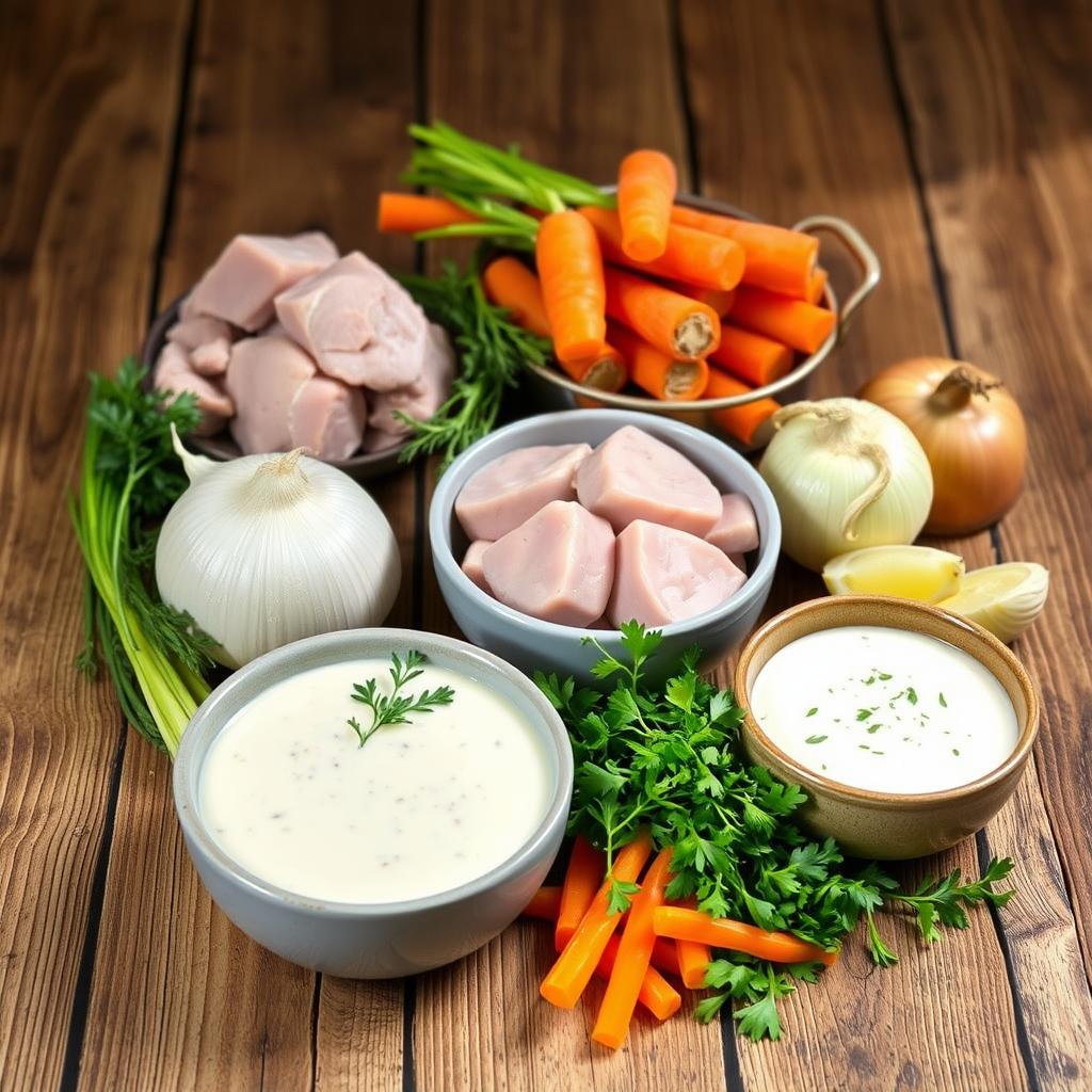 ingrédients de qualité pour blanquette de veau