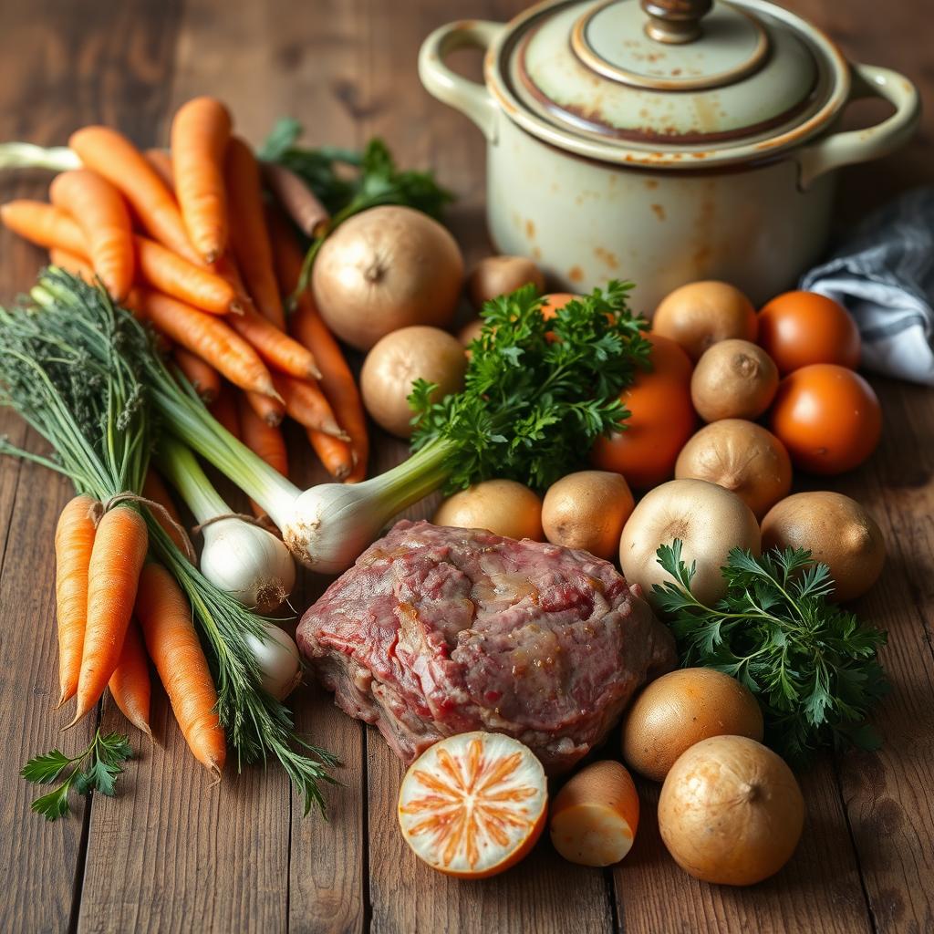 ingrédients pour un pot-au-feu traditionnel