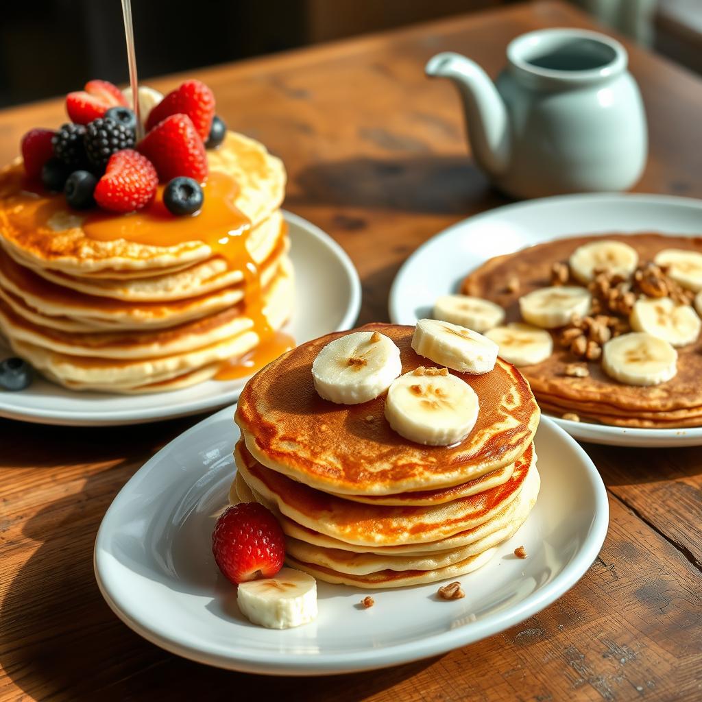 pancakes sans gluten et pancakes véganes