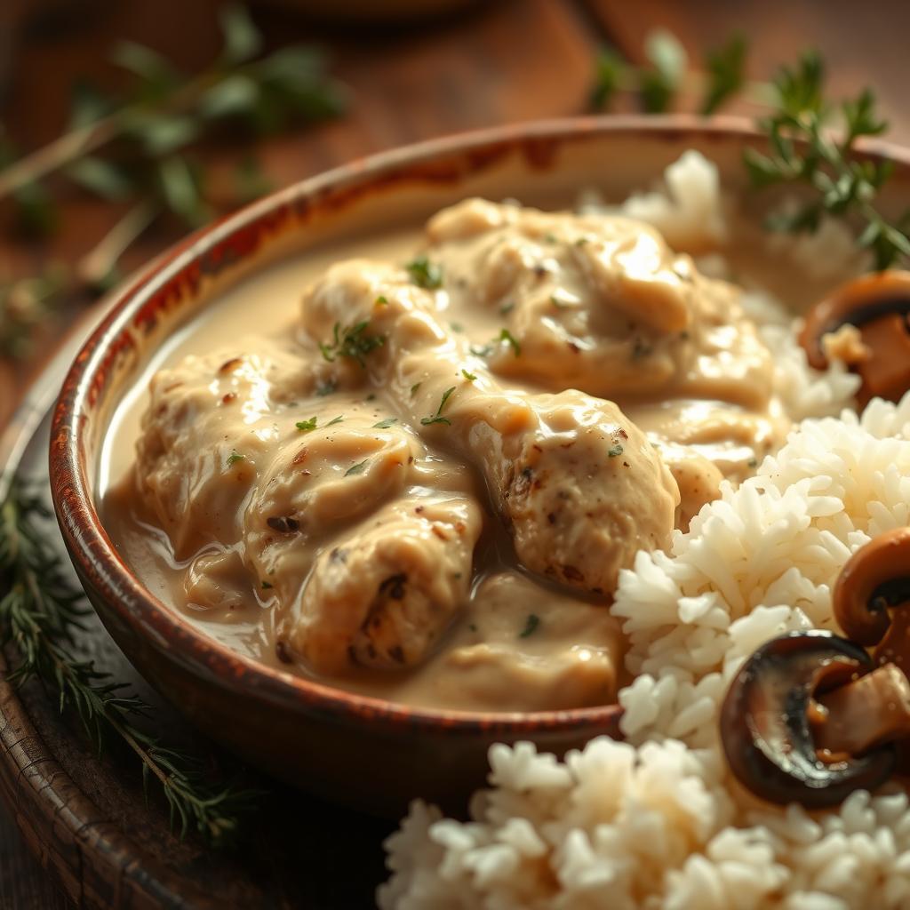 recette facile Poulet Stroganoff