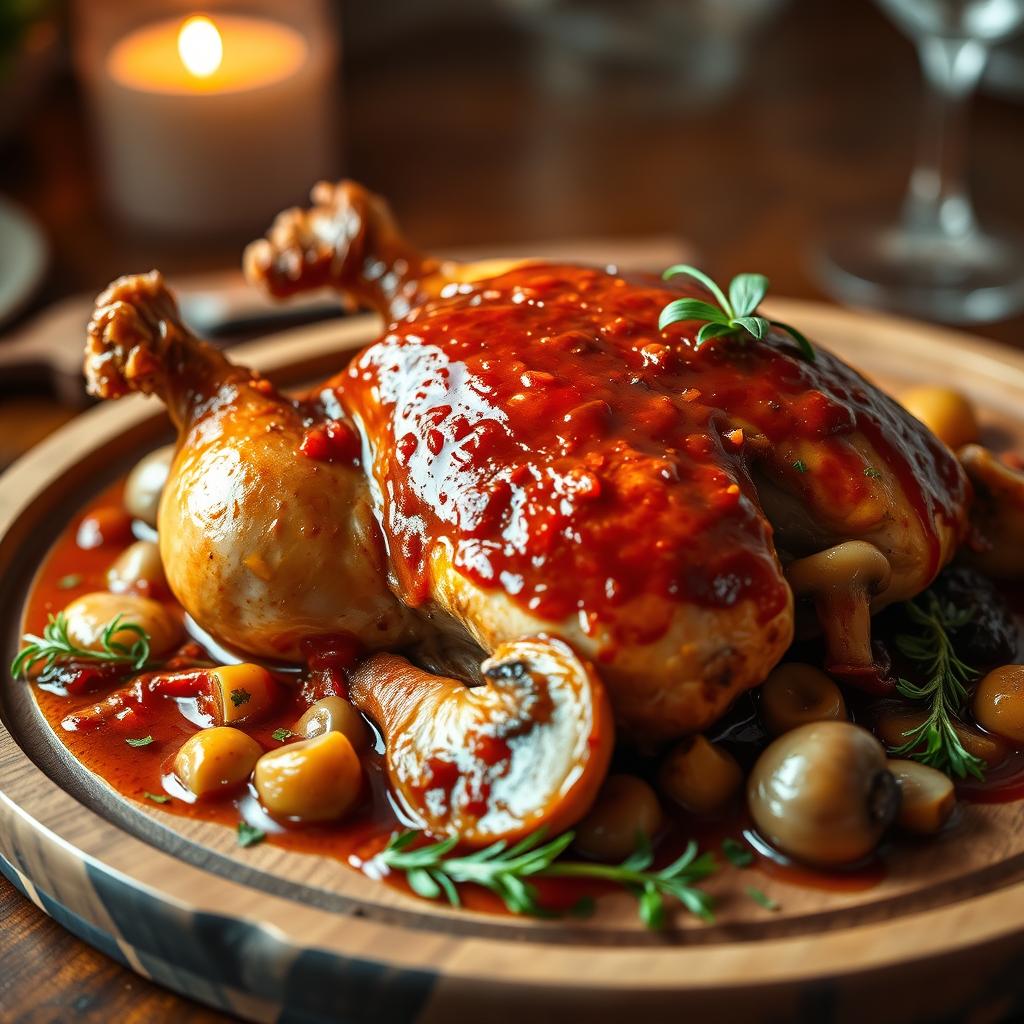 Plat de fête poulet basquaise