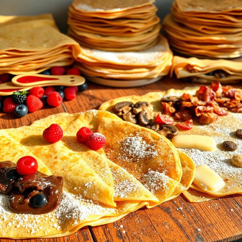 crêpes sucrées et garnitures salées