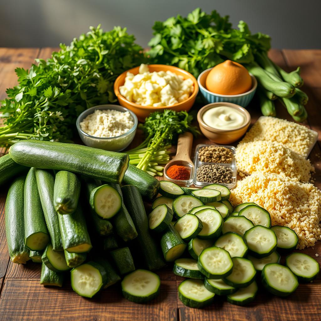 ingrédients gratin de courgettes