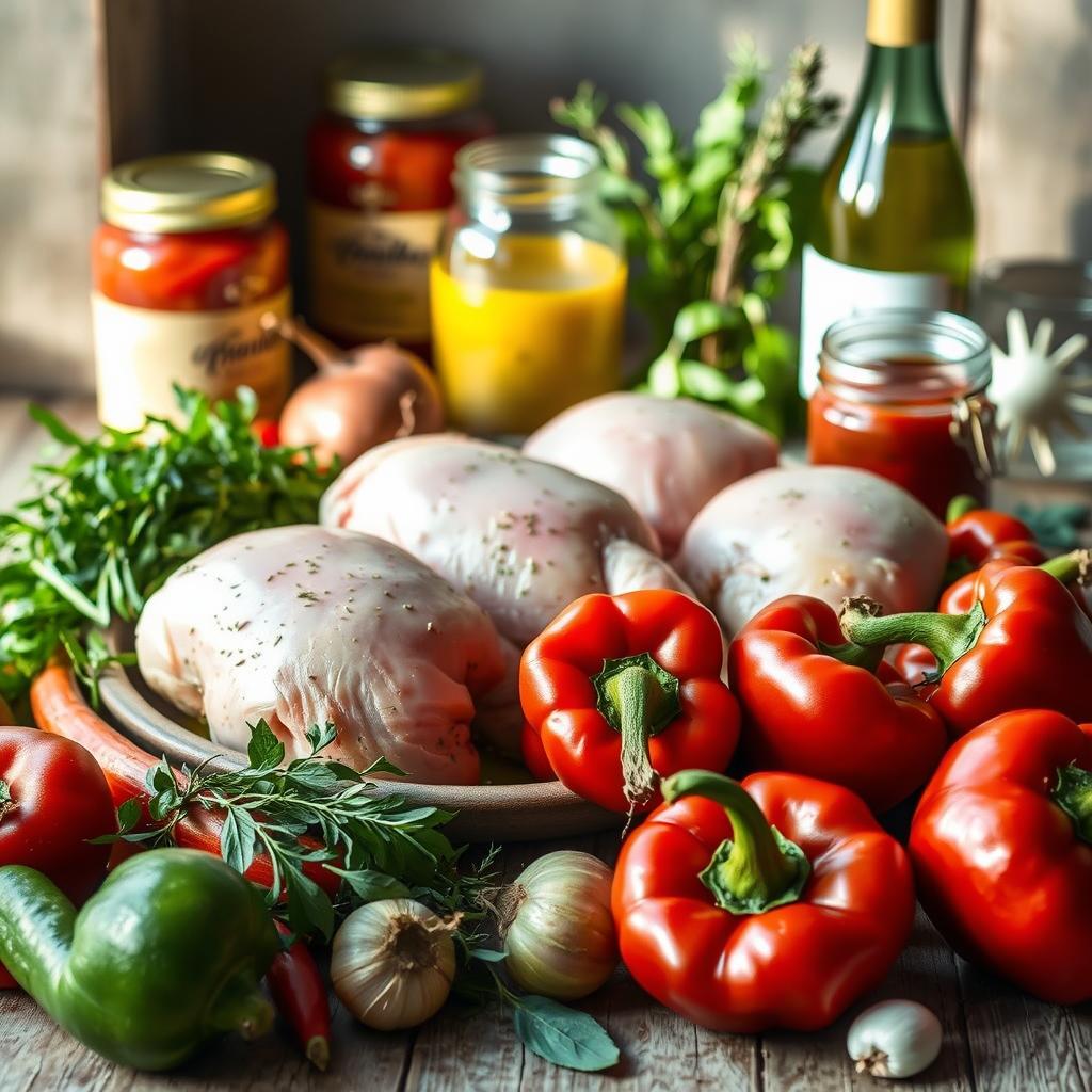 ingrédients pour poulet basquaise