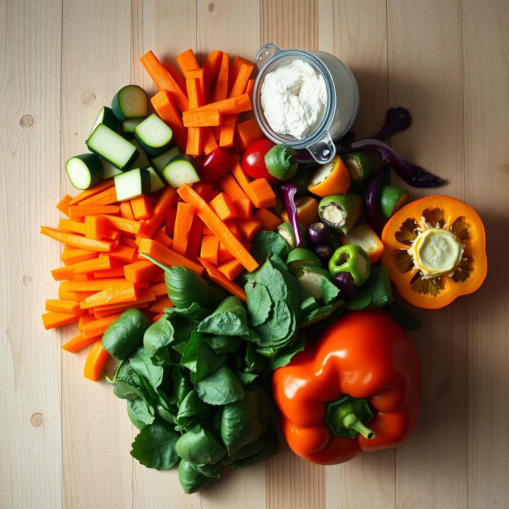 ingrédients pour préparer des galettes de légumes