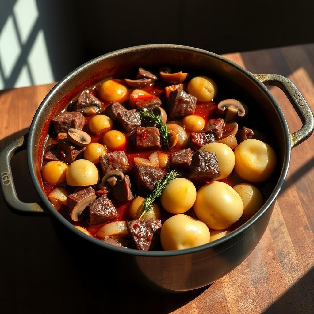 préparation boeuf bourguignon