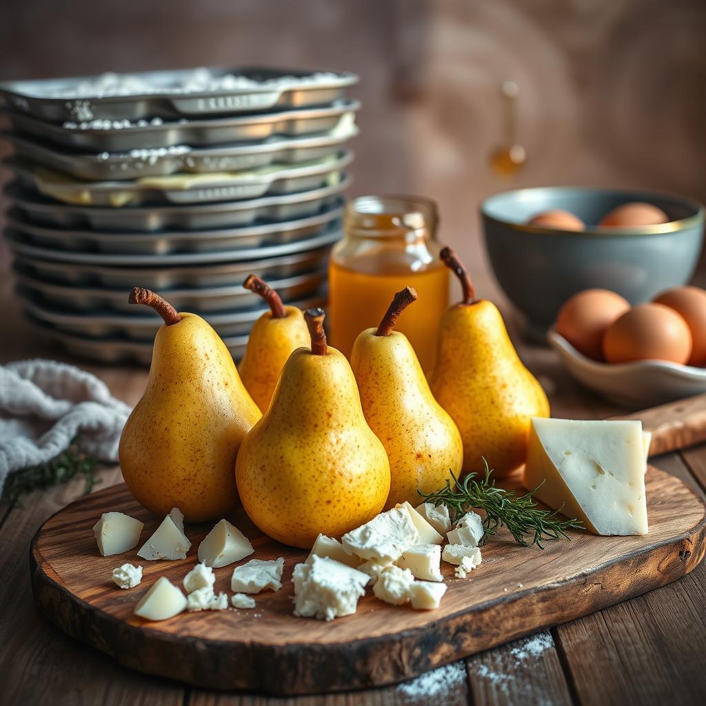 ingrédients pour cake à la poire et au roquefort