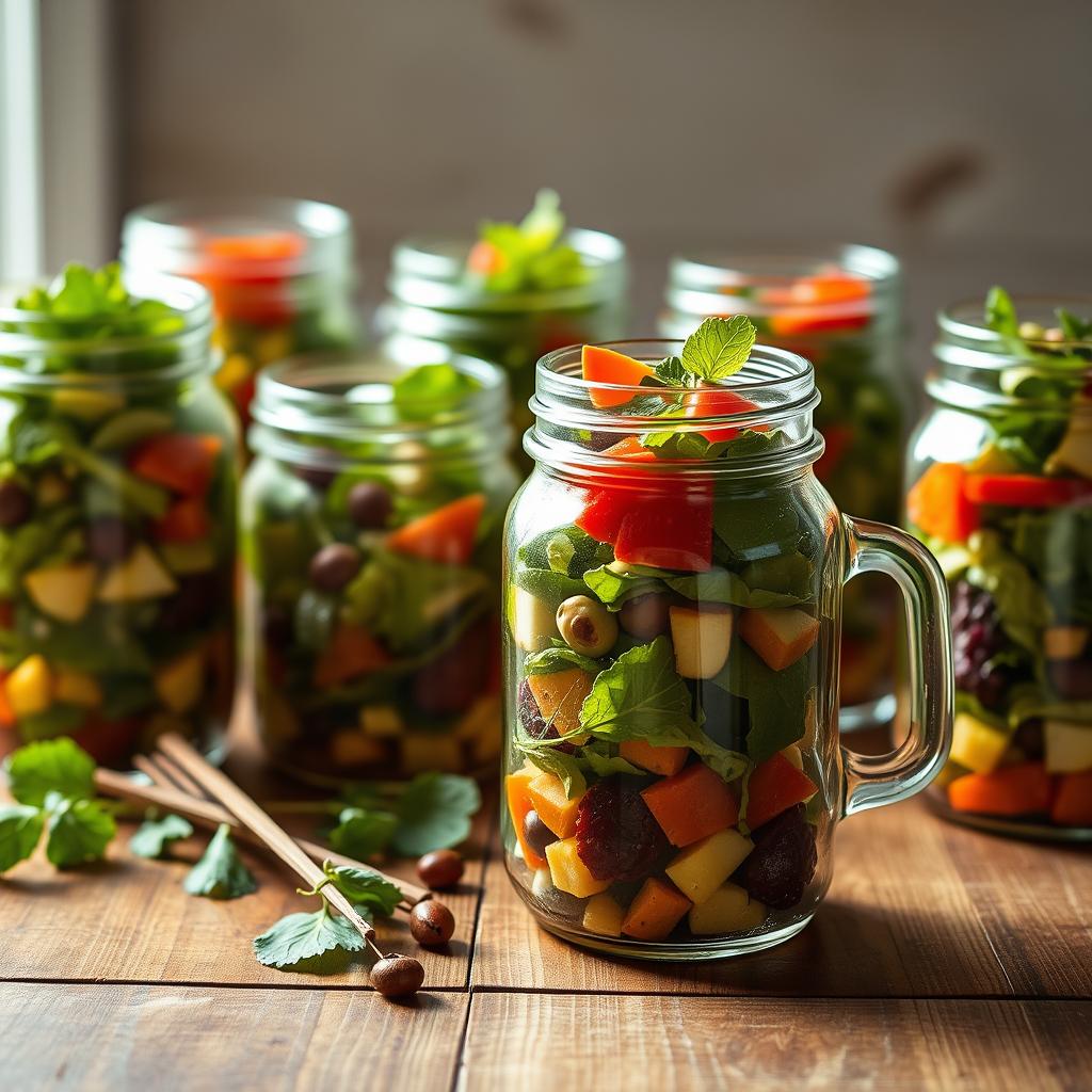 pots mason pour salades à emporter