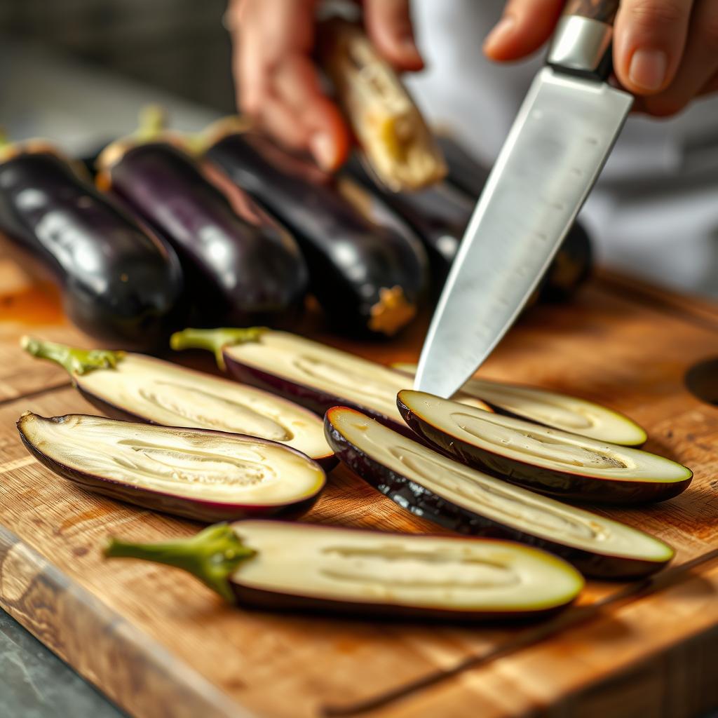 préparation aubergines