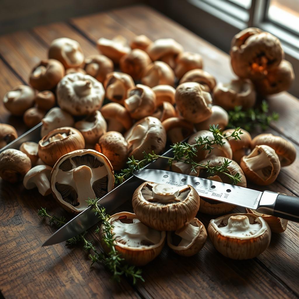 préparation champignons