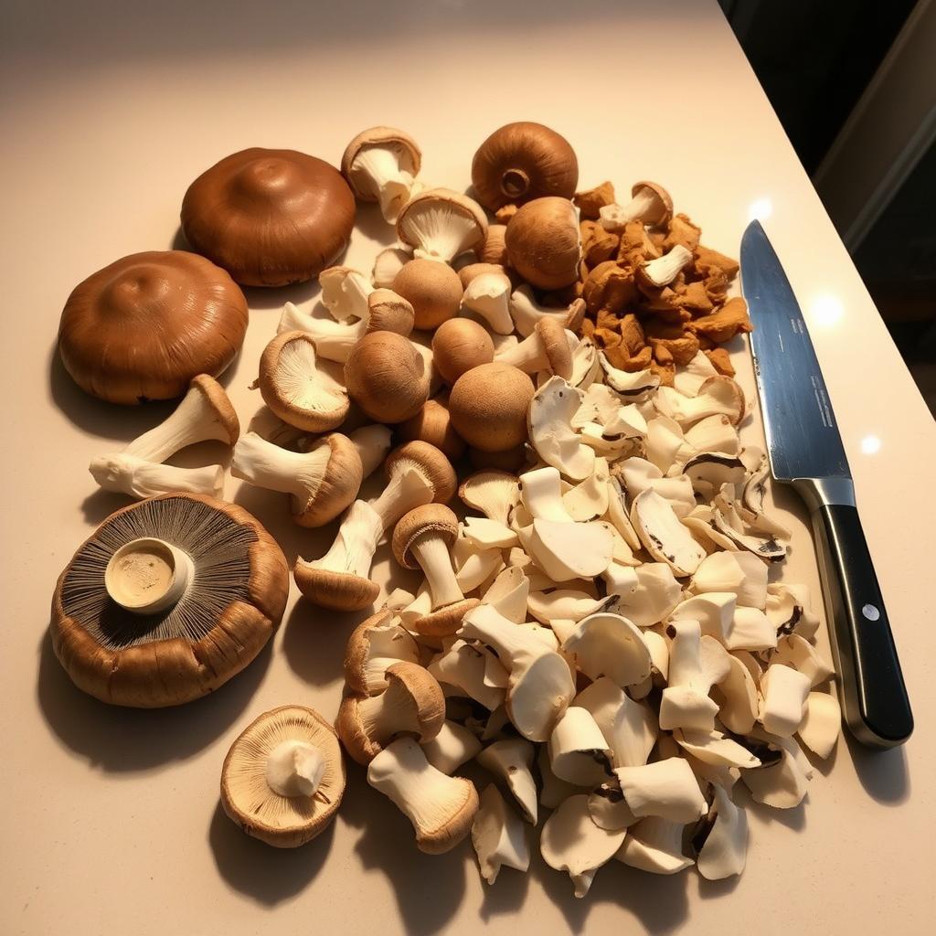 préparation des champignons