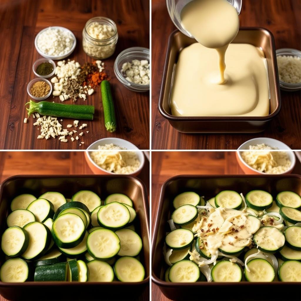 préparation étape par étape gratin de courgettes