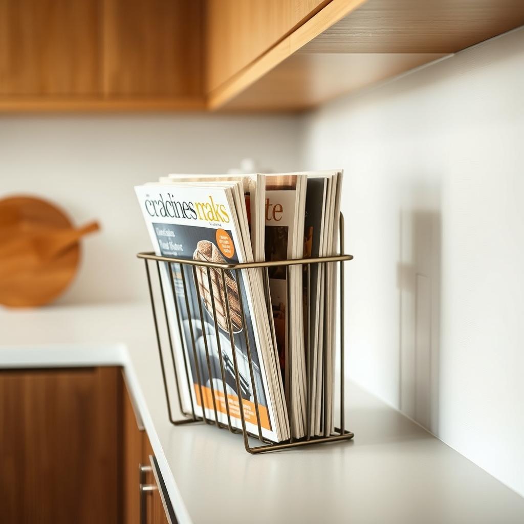 présentoir à magazines pour rangement cuisine