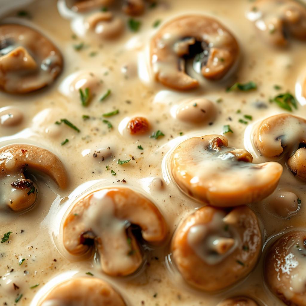 sauce crème champignons