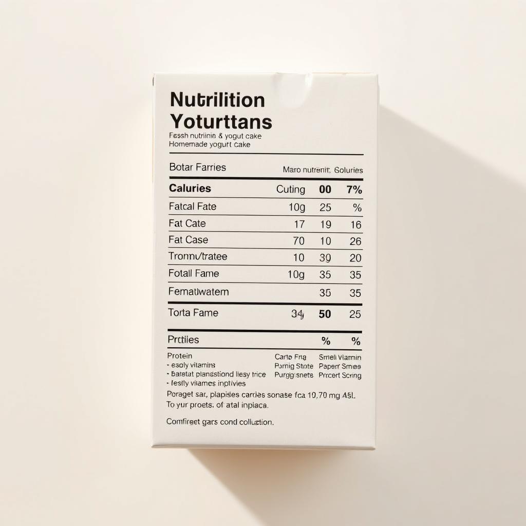 valeurs nutritionnelles du gâteau au yaourt